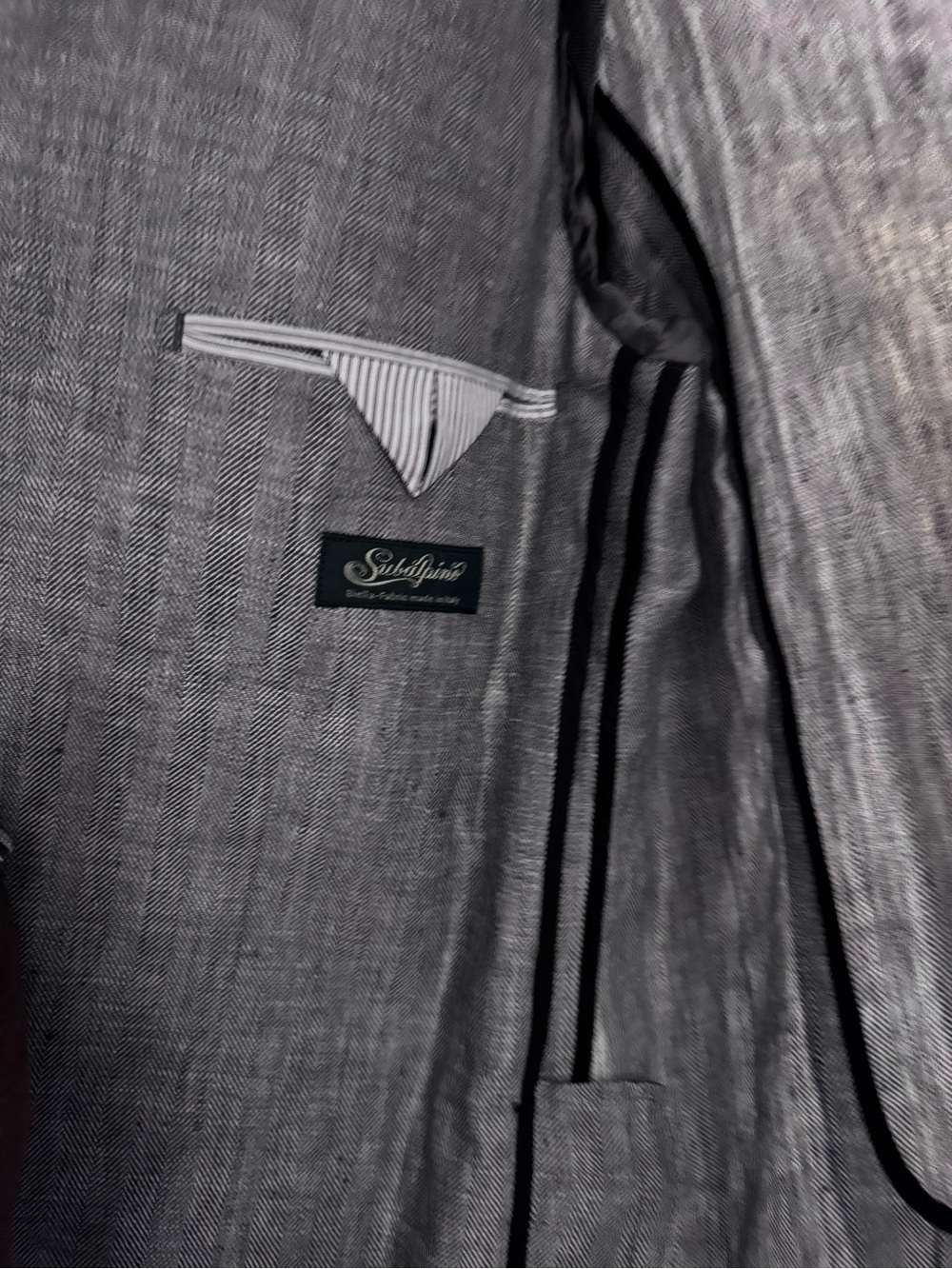 Faherty Gray Herringbone Blazer